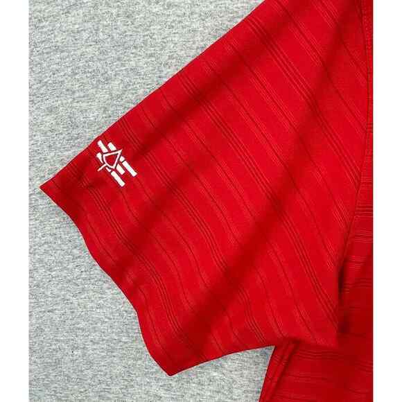 Nike Golf Shirt Mens Medium Red Polo Short Sleeve Fit Dry Collar Logo - Picture 4 of 12